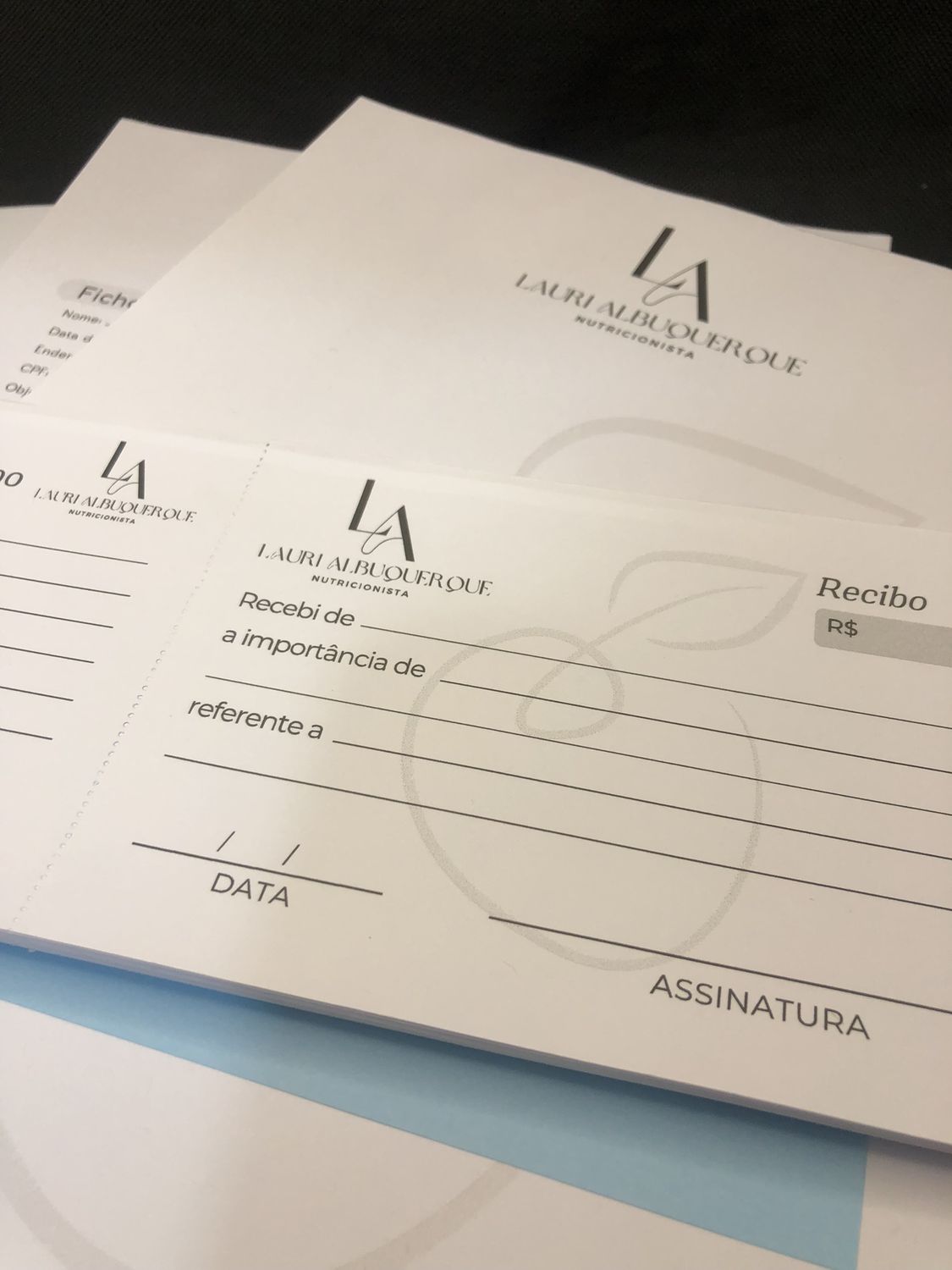 Cartão e receituário consultório